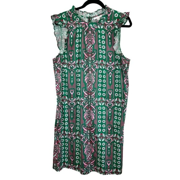 Charter Club Dress XL Green Midi Floral Boho Western Feminine Retro preppy girly - Picture 1 of 12